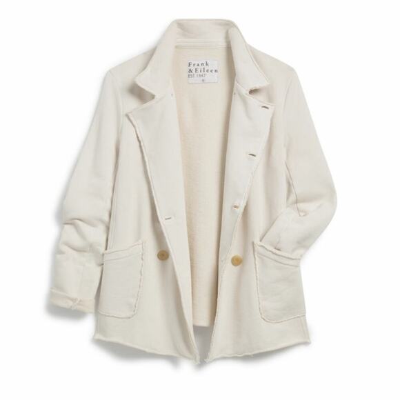 Frank & Eileen Jackets & Blazers - Frank & Eileen Belfast Vintage White Triple Fleece 100% Cotton Jacket Size XS